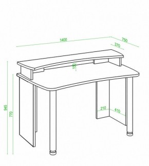 Стол компьютерный Домино Лайт СКЛ-Софт140+НКИЛ140 в Игриме - igrim.mebel24.online | фото 3