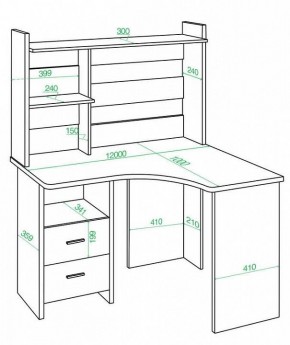 Стол компьютерный Домино Лайт СКЛ-Угл120+НКЛ-120 в Игриме - igrim.mebel24.online | фото 3