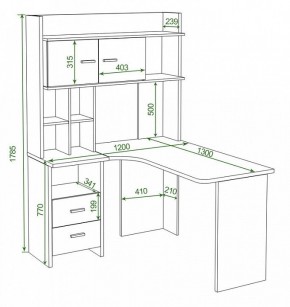 Стол компьютерный Домино Лайт СКЛ-Угл130+НКЛХ120 в Игриме - igrim.mebel24.online | фото 2