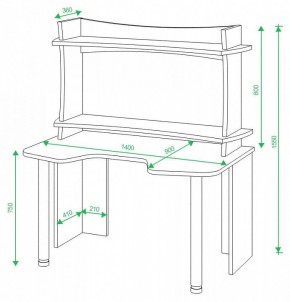 Стол компьютерный Домино lite СКЛ-Игр140 в Игриме - igrim.mebel24.online | фото 2