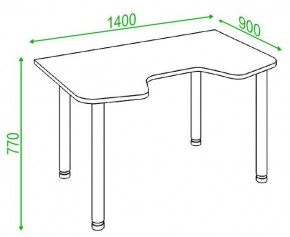 Стол компьютерный Домино Lite СКЛ-Игр140МО в Игриме - igrim.mebel24.online | фото 2