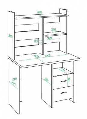 Стол компьютерный Домино Lite СКЛ-Прям100Р+НКЛ-100 в Игриме - igrim.mebel24.online | фото 2