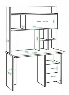 Стол компьютерный Домино Lite СКЛ-Прям120+НКЛХ-120 в Игриме - igrim.mebel24.online | фото 2