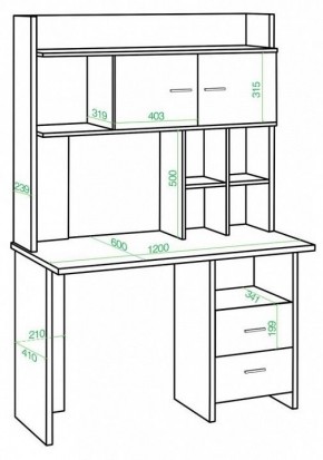 Стол компьютерный Домино lite СКЛ-Прям120+НКЛХ-120 в Игриме - igrim.mebel24.online | фото 2