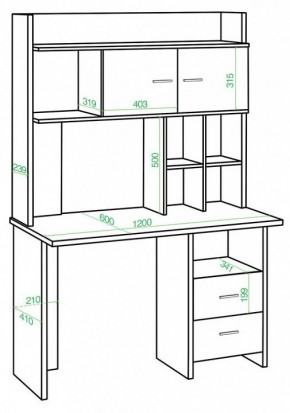 Стол компьютерный Домино Lite СКЛ-Прям120Р+НКЛХ-120 в Игриме - igrim.mebel24.online | фото 2