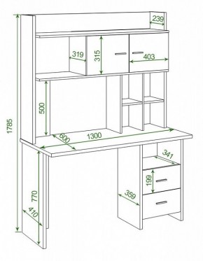 Стол компьютерный Домино Lite СКЛ-Прям130+НКЛХ-130 в Игриме - igrim.mebel24.online | фото 2