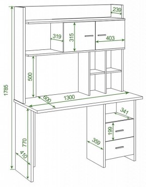 Стол компьютерный Домино Lite СКЛ-Прям130Р+НКЛХ-130 в Игриме - igrim.mebel24.online | фото 2