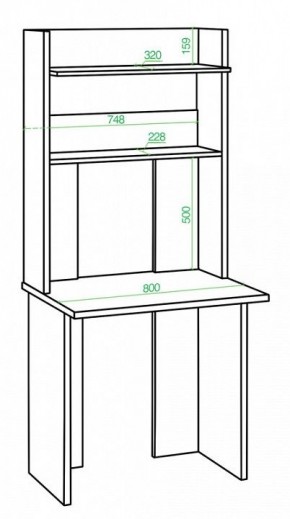 Стол компьютерный Домино Lite СКЛ-Прям80+НКЛХ 80 в Игриме - igrim.mebel24.online | фото 2