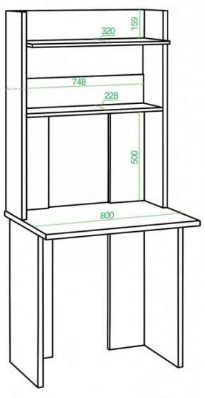 Стол компьютерный Домино Lite СКЛ-Прям80Р+НКЛХ в Игриме - igrim.mebel24.online | фото 2