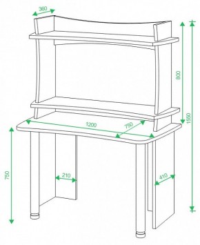 Стол компьютерный Домино Lite СКЛ-Софт120+НКИЛ120 в Игриме - igrim.mebel24.online | фото 3