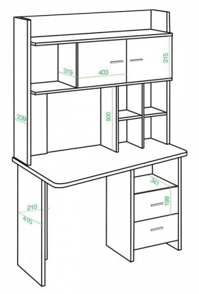 Стол компьютерный Домино Lite СКЛ-Трап120+НКЛХ-120 в Игриме - igrim.mebel24.online | фото 2