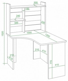 Стол компьютерный Домино Lite СКЛ-Угл120+НКЛ-100 в Игриме - igrim.mebel24.online | фото 2