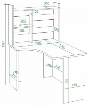 Стол компьютерный Домино Lite СКЛ-Угл120+НКЛ-100 в Игриме - igrim.mebel24.online | фото 2