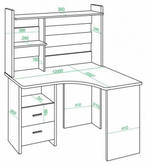 Стол компьютерный Домино Lite СКЛ-Угл120+НКЛХ-120 в Игриме - igrim.mebel24.online | фото 2