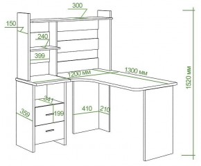 Стол компьютерный Домино Lite СКЛ-Угл130+НКЛ-120 в Игриме - igrim.mebel24.online | фото 3