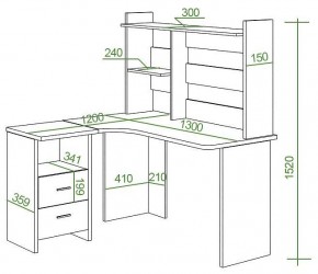 Стол компьютерный Домино Lite СКЛ-Угл130+НКЛ-130 в Игриме - igrim.mebel24.online | фото 3