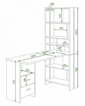 Стол компьютерный Домино Lite СТЛ-ОВ+С120Прям+ТЯЛ в Игриме - igrim.mebel24.online | фото 2