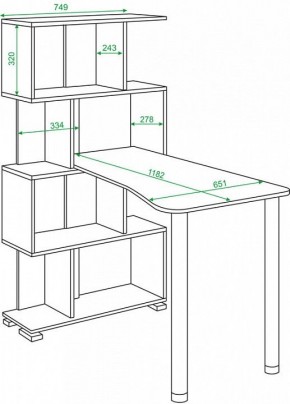 Стол компьютерный Домино нельсон СЛ-5-4СТ-2+БД+БЯ в Игриме - igrim.mebel24.online | фото 2