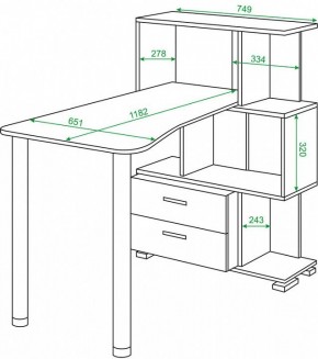 Стол компьютерный Домино СЛ-5-3СТ-2+БЯ в Игриме - igrim.mebel24.online | фото 2