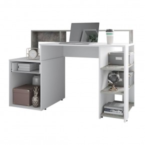 Стол компьютерный Лайф (белый/бетон) в Игриме - igrim.mebel24.online | фото 2