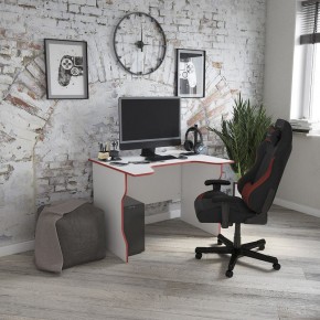 Стол компьютерный ВАРДИГ K2 100x82, белый/красный в Игриме - igrim.mebel24.online | фото 4