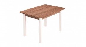 Стол ЛДСП (опоры белые) ясень шимо темный в Игриме - igrim.mebel24.online | фото
