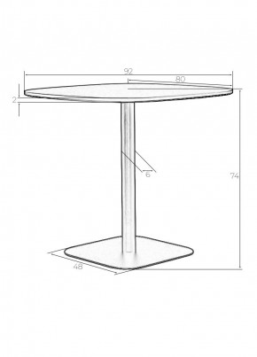 Стол обеденный DOBRIN OTIS, белая столешница, черное основание в Игриме - igrim.mebel24.online | фото 6