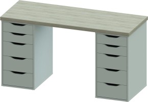 Стол письменный Ингар 2/55 140x75x55, дуб беленый/белый в Игриме - igrim.mebel24.online | фото 2