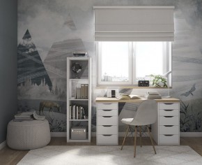Стол письменный Ингар 2/55 140x75x55, дуб беленый/белый в Игриме - igrim.mebel24.online | фото 4