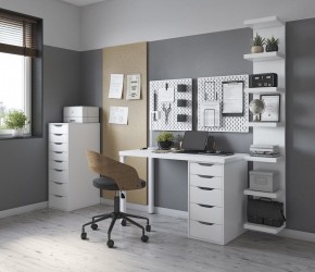 Стол письменный Ингар белый, 140x75, с одной тумбой в Игриме - igrim.mebel24.online | фото 2