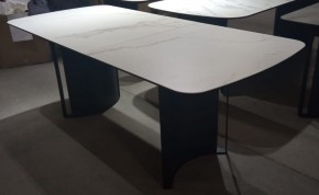 Стол RASMUS 160 TL-45 Белый мрамор, испанская керамика / черный каркас, ®DISAUR в Игриме - igrim.mebel24.online | фото 2