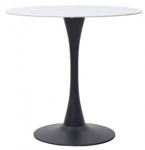 Стол SOLO 80 Белый мрамор G-1, стекло / черный M-city в Игриме - igrim.mebel24.online | фото 11