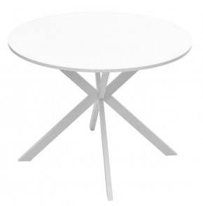Стол ВЕГА D100 Белый, стекло/ белый каркас М-City в Игриме - igrim.mebel24.online | фото 4