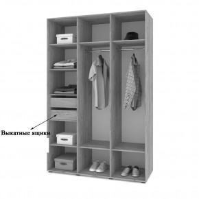 СТОУН С31 Шкаф 3-х створчатый с ящиками (анкор темный/анкор светлый) в Игриме - igrim.mebel24.online | фото 4