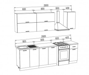 ТЕХНО-3 Кухонный гарнитур 2,0 м Компоновка №2 в Игриме - igrim.mebel24.online | фото