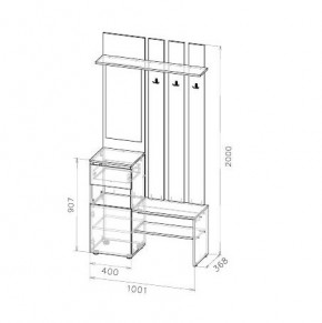 Токио Вешалка с зеркалом в Игриме - igrim.mebel24.online | фото 3