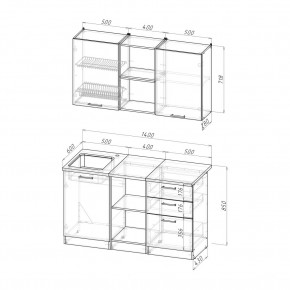 ТОМИЛЛА Кухонный гарнитур Медиум 4 (1400 мм ) в Игриме - igrim.mebel24.online | фото 2