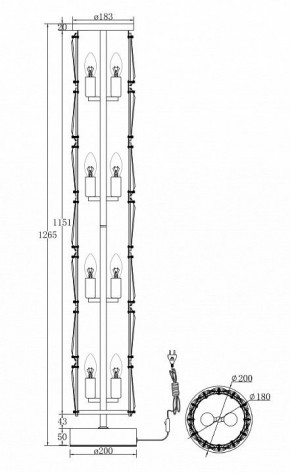 Торшер Maytoni Puntes MOD043FL-08G в Игриме - igrim.mebel24.online | фото 3