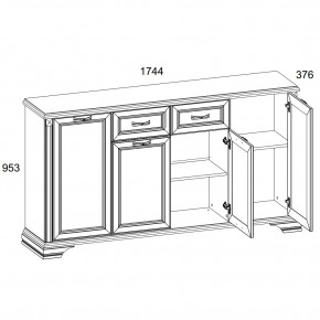 Тумба 4D1S, MONAKO, цвет Сосна винтаж/дуб анкона в Игриме - igrim.mebel24.online | фото 2