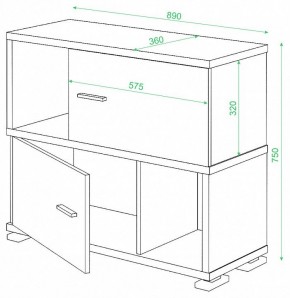 Тумба комбинированная Домино СБ-30/2 в Игриме - igrim.mebel24.online | фото 3