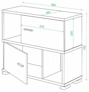 Тумба комбинированная СБ-30/2 в Игриме - igrim.mebel24.online | фото 2