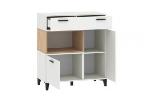 Тумба НМ 013.80 "Bergen" (Белый/Дуб бунратти) в Игриме - igrim.mebel24.online | фото 2