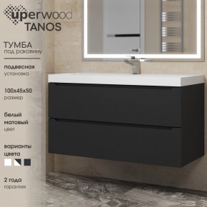 Тумба под раковину Uperwood Tanos 100 см, подвесная, черная матовая в Игриме - igrim.mebel24.online | фото 3