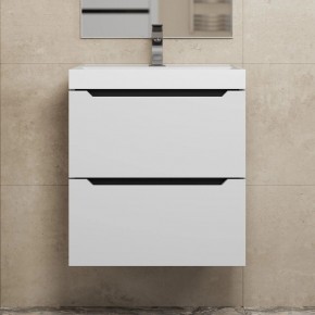 Тумба под раковину Uperwood Tanos 50 см, подвесная, белая/графит в Игриме - igrim.mebel24.online | фото