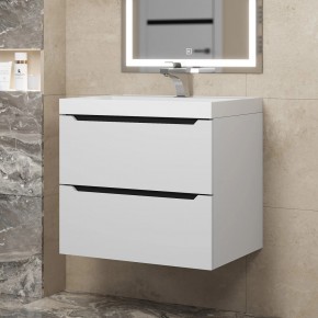 Тумба под раковину Uperwood Tanos 60 см, подвесная, белая/графит в Игриме - igrim.mebel24.online | фото