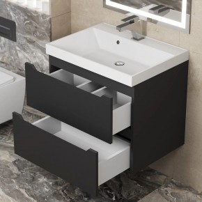 Тумба под раковину Uperwood Tanos 60 см, подвесная, черная матовая в Игриме - igrim.mebel24.online | фото 2