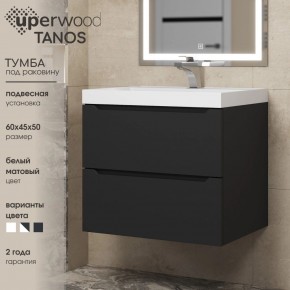 Тумба под раковину Uperwood Tanos 60 см, подвесная, черная матовая в Игриме - igrim.mebel24.online | фото 3