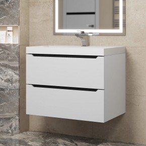 Тумба под раковину Uperwood Tanos 70 см, подвесная, белая/графит в Игриме - igrim.mebel24.online | фото