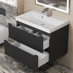 Тумба под раковину Uperwood Tanos 70 см, подвесная, черная матовая в Игриме - igrim.mebel24.online | фото 2