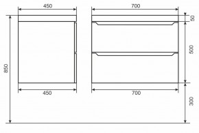 Тумба под раковину Uperwood Tanos 70 см, подвесная, черная матовая в Игриме - igrim.mebel24.online | фото 6